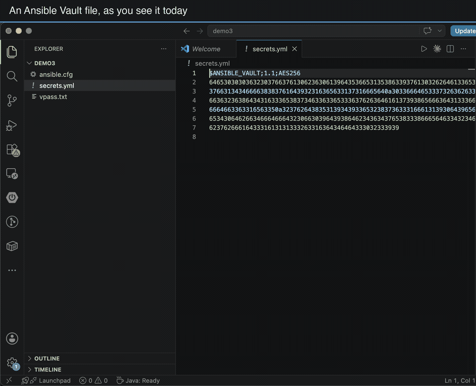 Opening an Ansible Vault file, editing it, and saving it back encrypted